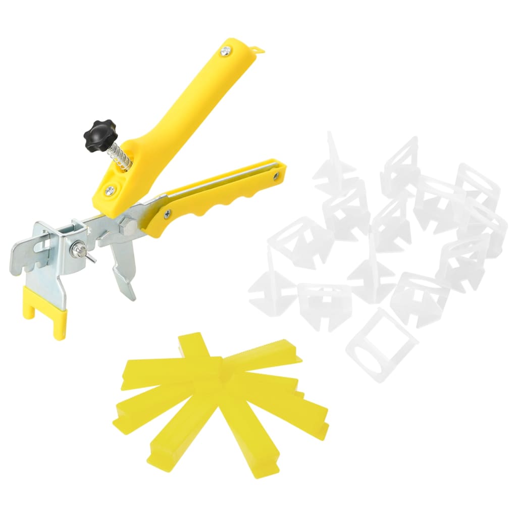 vidaXL Tile Levelling System 500 Wedges 2500 Clips 1 mm 1