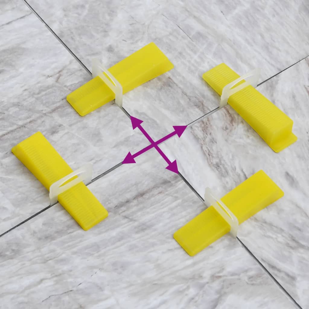 vidaXL Tile Levelling System 500 Wedges 2500 Clips 3 mm 3