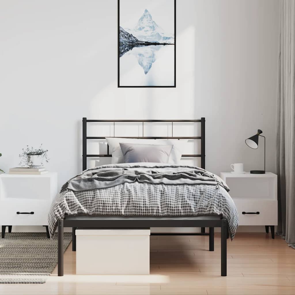 vidaXL Metal Bed Frame | Black | Powder-Coated Steel | Single | Single Bed Frame 4