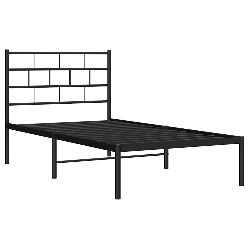 vidaXL Metal Bed Frame | Black | Powder-Coated Steel | Single | Single Bed Frame 5