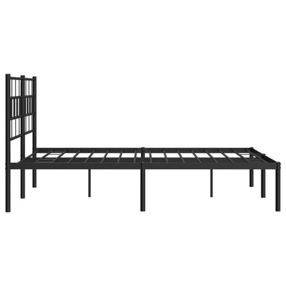 vidaXL Metal Bed Frame without Mattress with Headboard Black 120x200cm 6