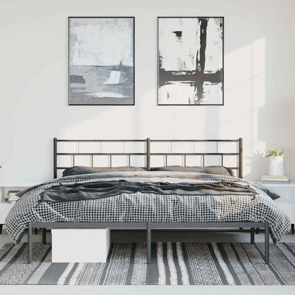 vidaXL Metal Bed Frame | Black | Powder-Coated Steel | Double | Metal Bed Frame 4