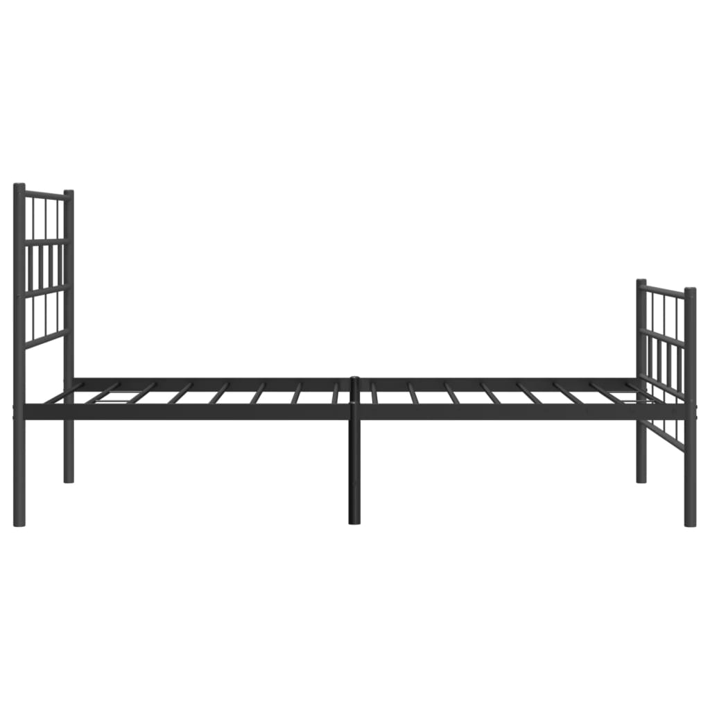 vidaXL Metal Bed Frame without Mattress with Footboard Black 90x190cm 6