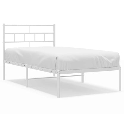 vidaXL Metal Bed Frame | White | Powder-coated steel | Single | Metal Bed Frame 2