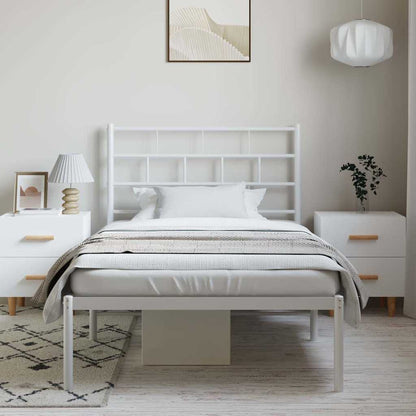 vidaXL Metal Bed Frame | White | Powder-coated steel | Single | Metal Bed Frame 4