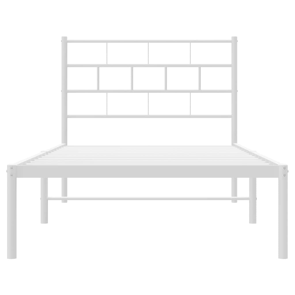 vidaXL Metal Bed Frame | White | Powder-coated steel | Single | Metal Bed Frame 6