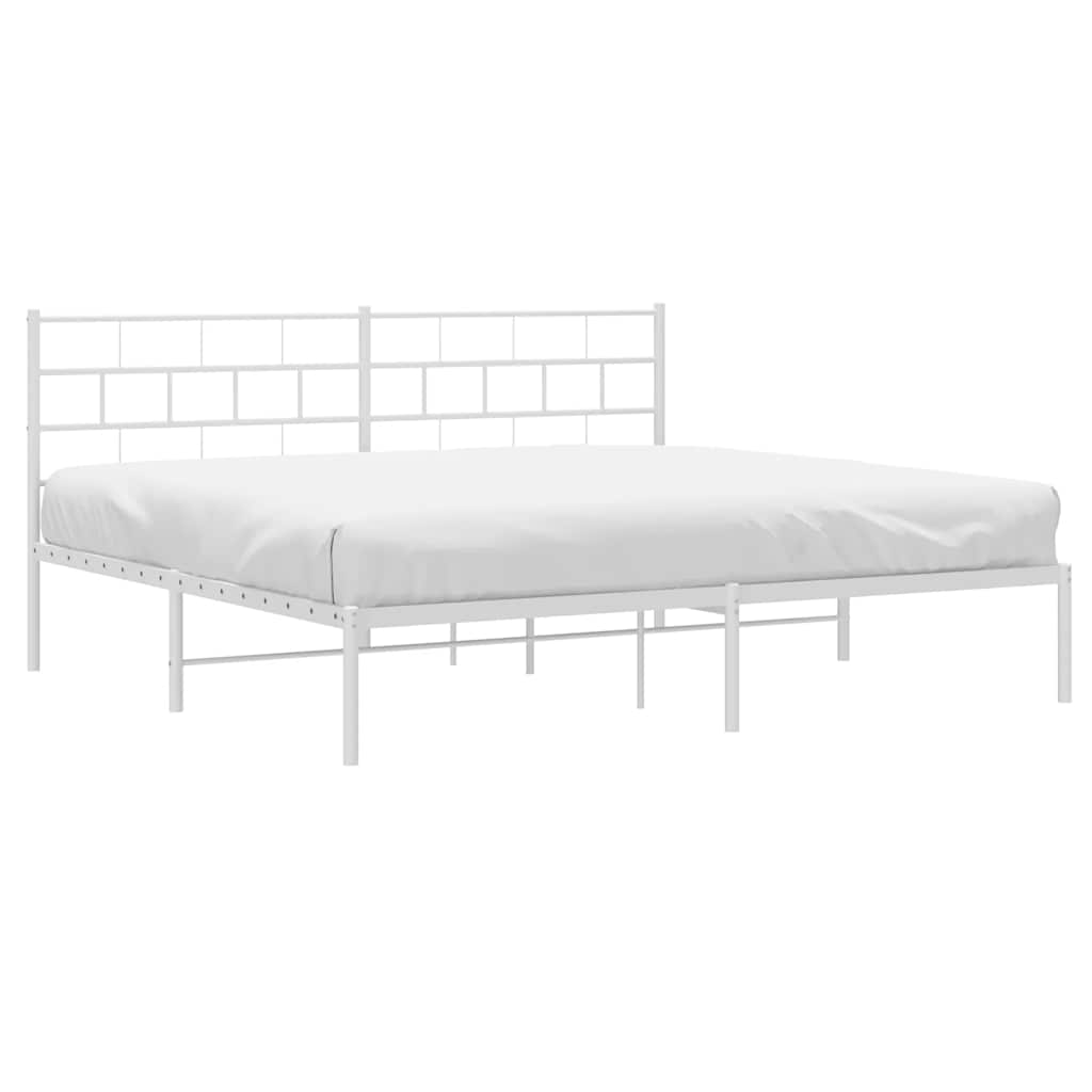 vidaXL Metal Bed Frame | White | Powder-Coated Steel | Double | Metal Bed Frame 3