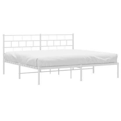 vidaXL Metal Bed Frame | White | Powder-coated steel | Double | Metal Bed Frame 3