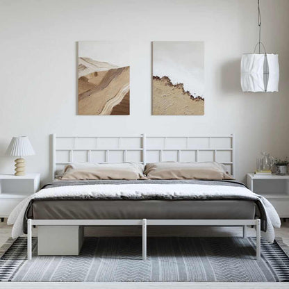vidaXL Metal Bed Frame | White | Powder-coated steel | Double | Metal Bed Frame 4