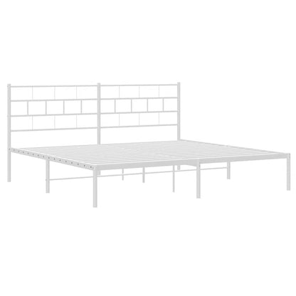 vidaXL Metal Bed Frame | White | Powder-coated steel | Double | Metal Bed Frame 5