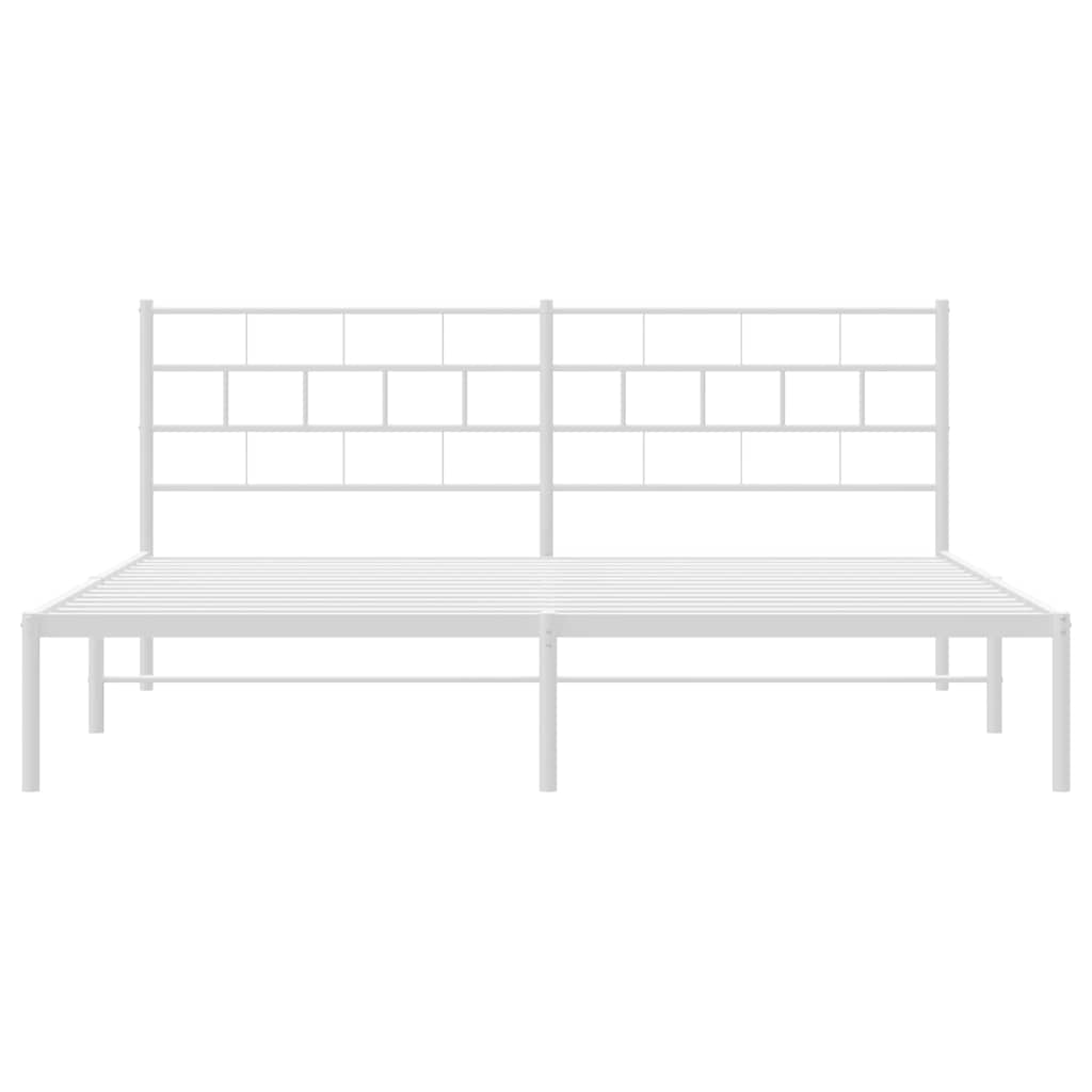 vidaXL Metal Bed Frame | White | Powder-coated steel | Double | Metal Bed Frame 6