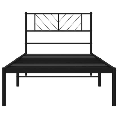 vidaXL Metal Bed Frame without Mattress with Headboard Black 80x200cm 5
