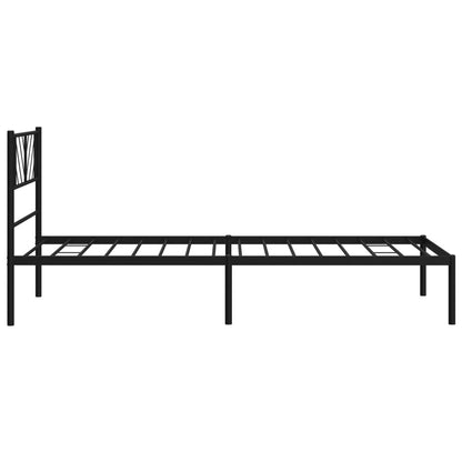 vidaXL Metal Bed Frame without Mattress with Headboard Black 90x200cm 6
