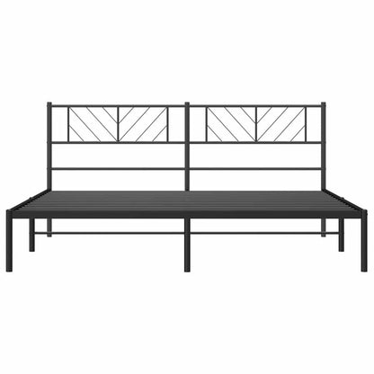 vidaXL Metal Bed Frame without Mattress with Headboard Black 183x213cm 6