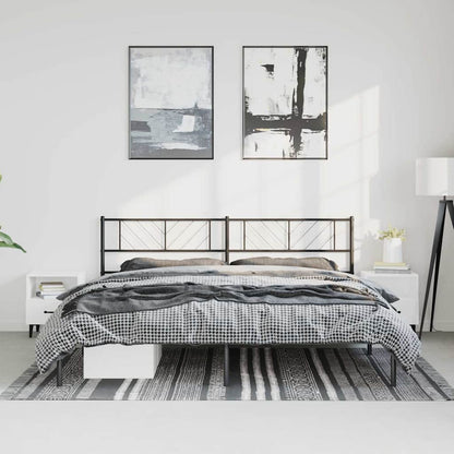 vidaXL Metal Bed Frame without Mattress with Headboard Black 183x213cm 1