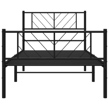 vidaXL Metal Bed Frame without Mattress with Footboard Black 80x200cm 5