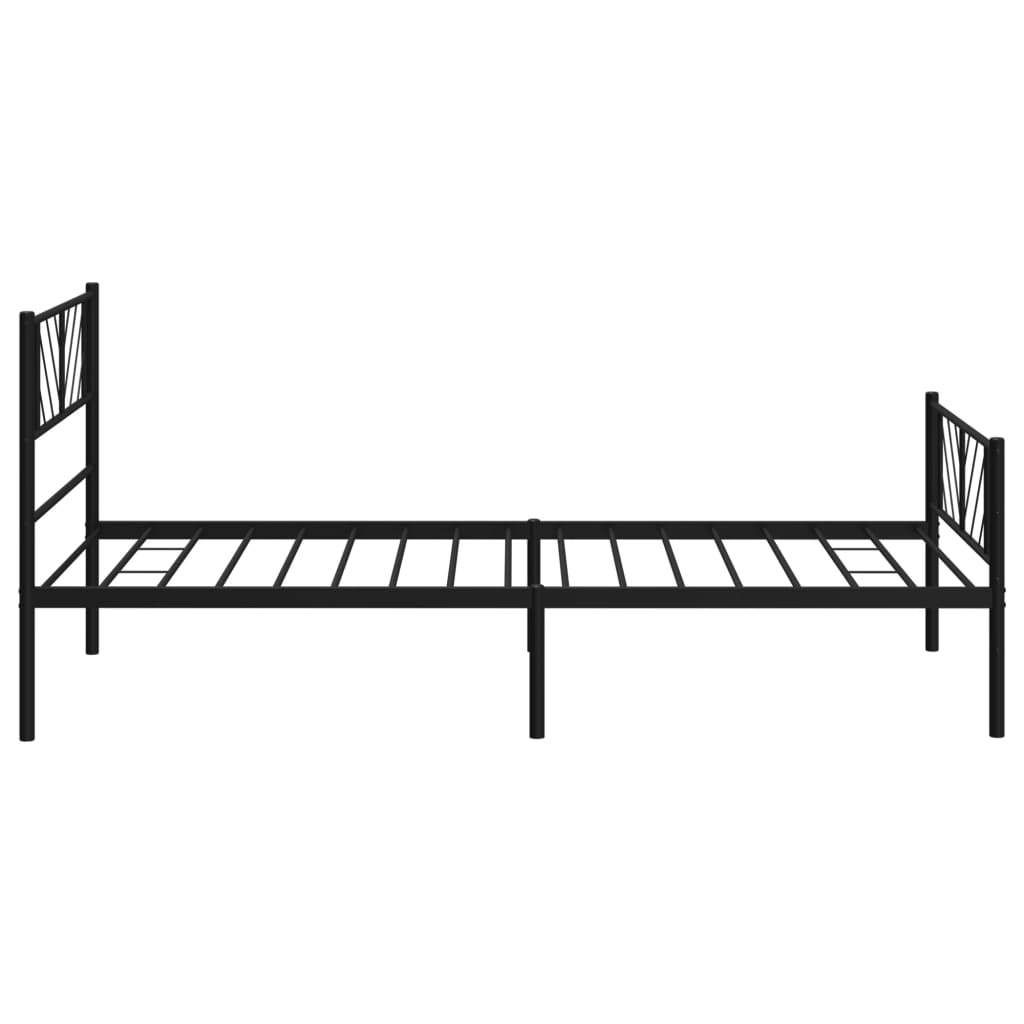 vidaXL Metal Bed Frame without Mattress with Footboard Black 90x190cm 6