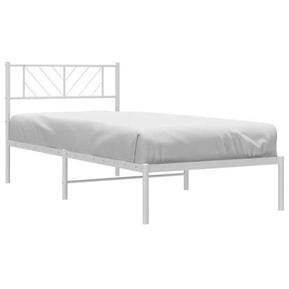 vidaXL Metal Bed Frame without Mattress with Headboard White 80x200cm 3