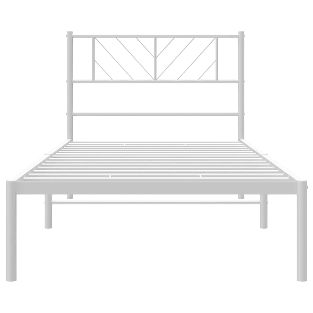 vidaXL Metal Bed Frame without Mattress with Headboard White 80x200cm 5