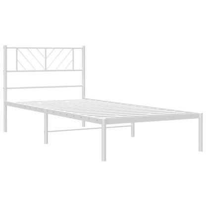 vidaXL Metal Bed Frame without Mattress with Headboard White 90x190cm 4