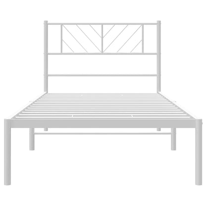 vidaXL Metal Bed Frame without Mattress with Headboard White 100x190cm 6