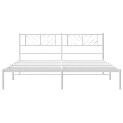 vidaXL Metal Bed Frame without Mattress with Headboard White 183x213cm 6