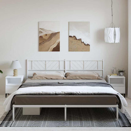 vidaXL Metal Bed Frame without Mattress with Headboard White 193x203cm 1