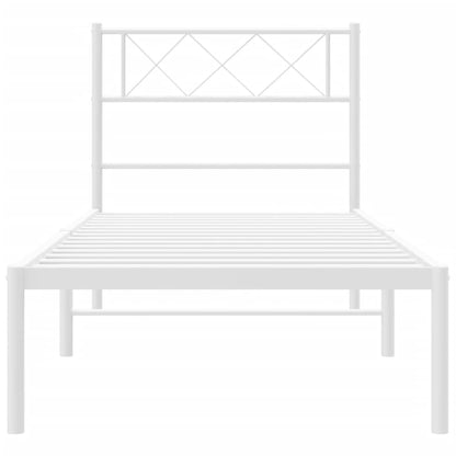 vidaXL Metal Bed Frame without Mattress with Headboard White 80x200cm 5