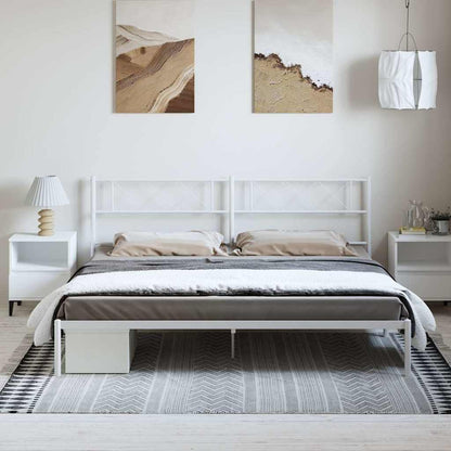 vidaXL Metal Bed Frame without Mattress with Headboard White 193x203cm 3