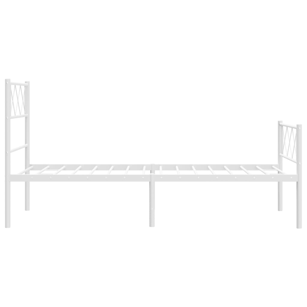 vidaXL Metal Bed Frame without Mattress with Footboard White 80x200cm 6