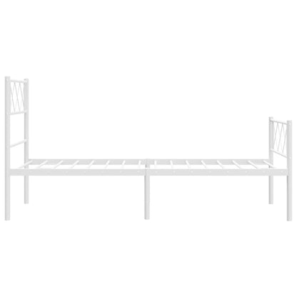 vidaXL Metal Bed Frame without Mattress with Footboard White 80x200cm 6