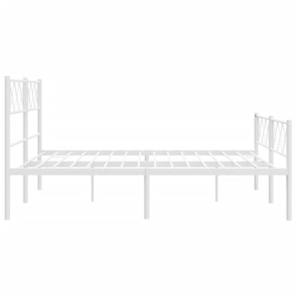 vidaXL Metal Bed Frame without Mattress with Footboard White 120x200cm 6