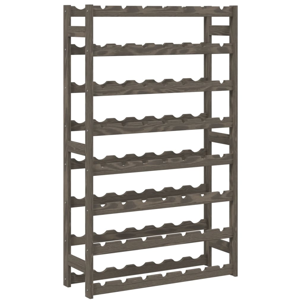 vidaXL Wine Rack for 56 Bottles Grey Solid Wood Pine 2