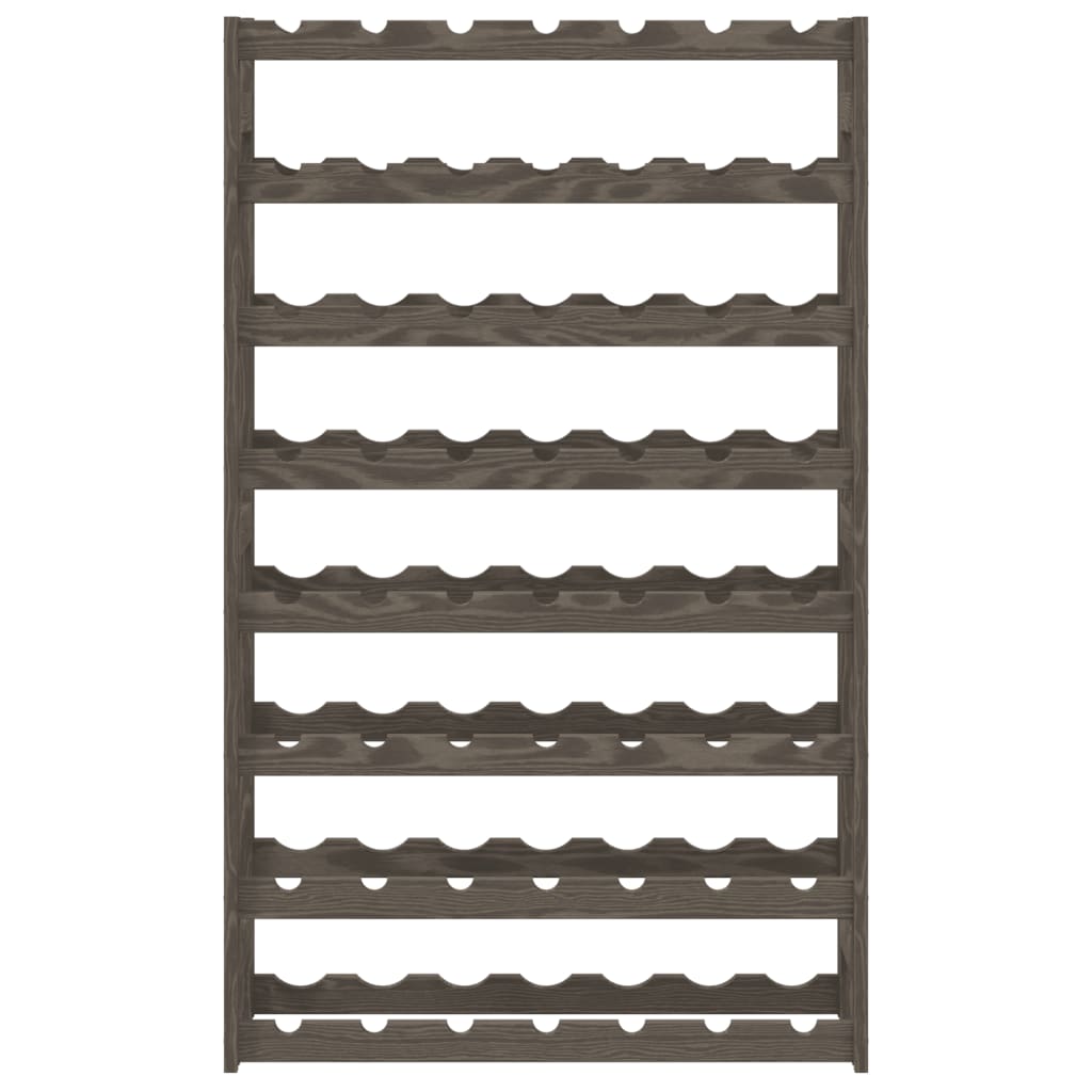 vidaXL Wine Rack for 56 Bottles Grey Solid Wood Pine 3