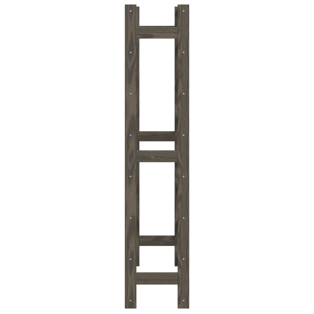 vidaXL Wine Rack for 56 Bottles Grey Solid Wood Pine 4