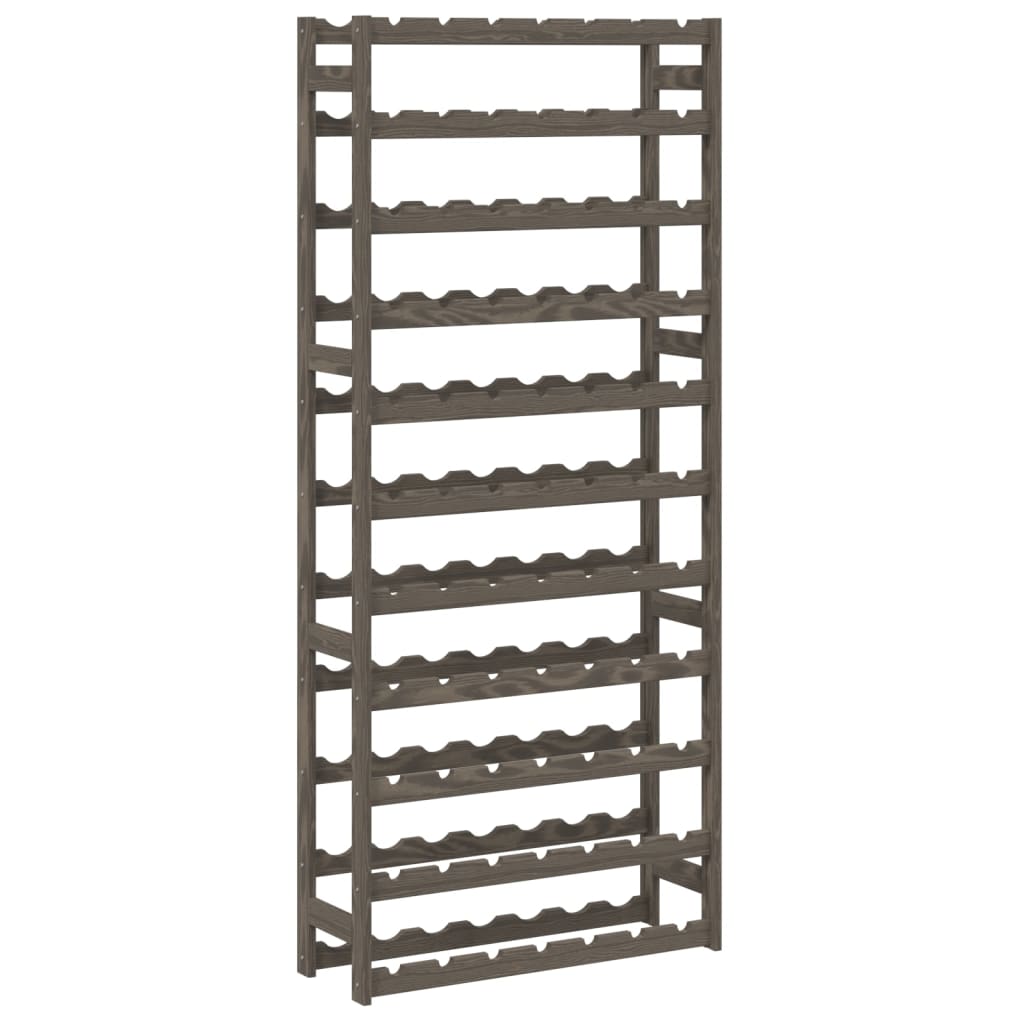 vidaXL Wine Rack for 77 Bottles Grey Solid Wood Pine 2
