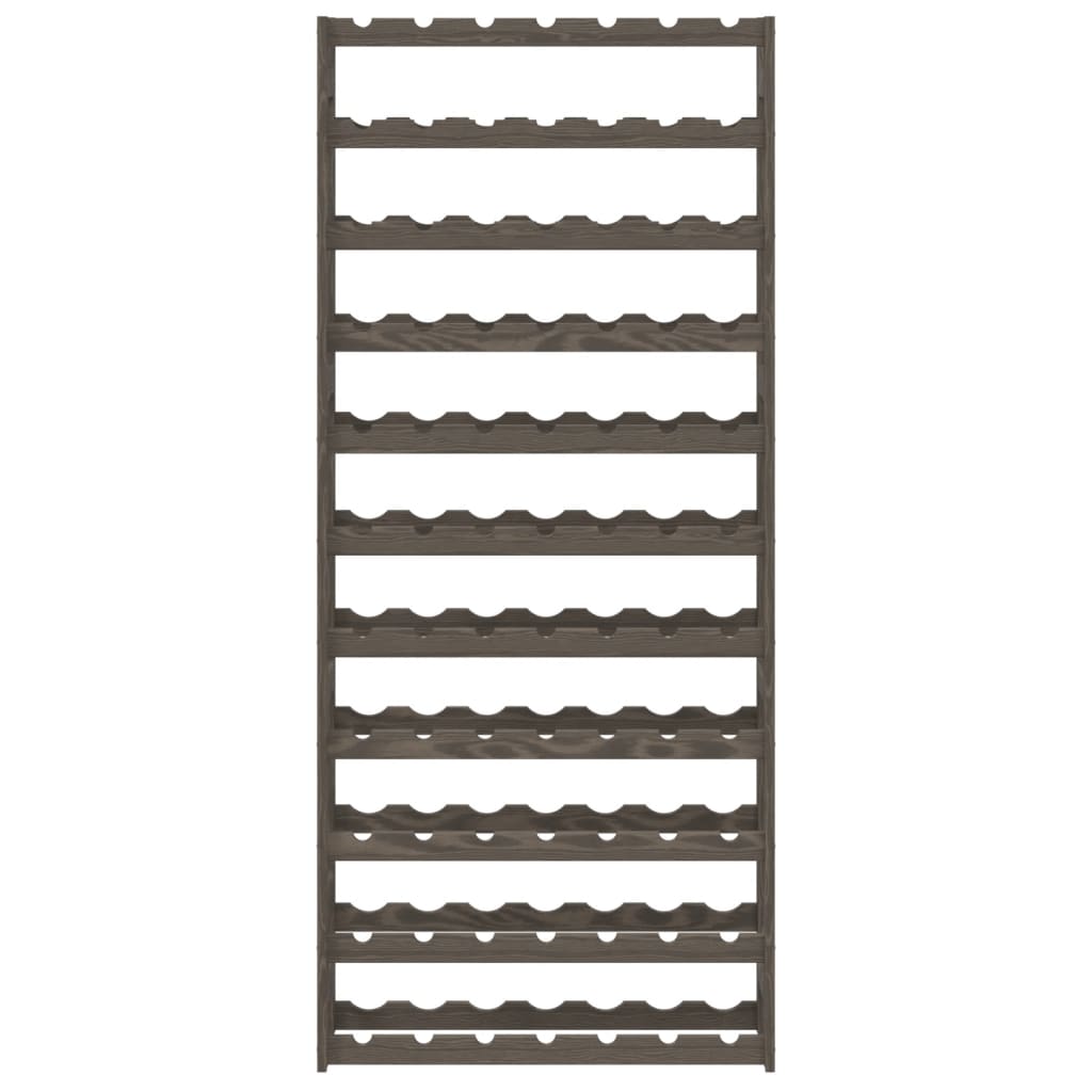 vidaXL Wine Rack for 77 Bottles Grey Solid Wood Pine 3