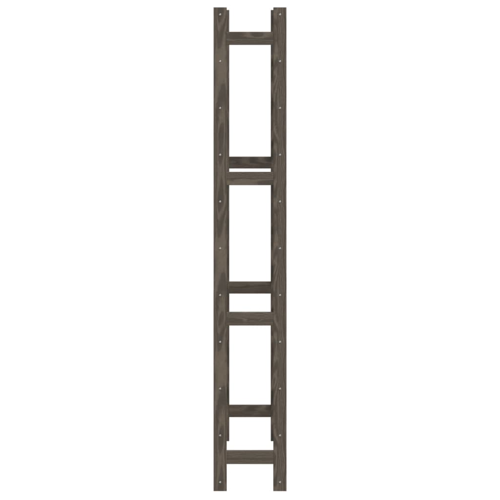 vidaXL Wine Rack for 77 Bottles Grey Solid Wood Pine 4