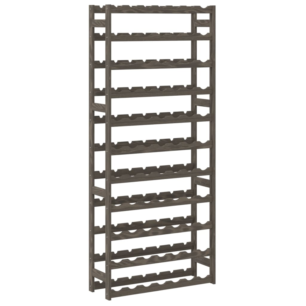 vidaXL Wine Rack for 77 Bottles Grey Solid Wood Pine 5