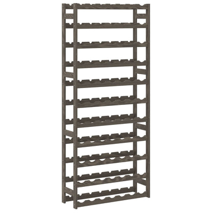 vidaXL Wine Rack for 77 Bottles Grey Solid Wood Pine 5