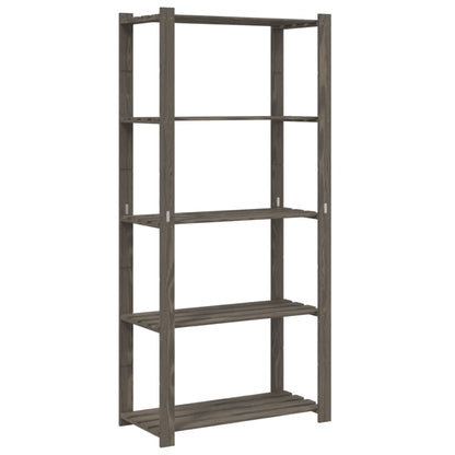 vidaXL 5-Tier Storage Rack Grey 80x38x170 cm Solid Wood Pine 2