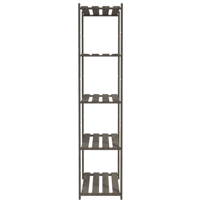 vidaXL 5-Tier Storage Rack Grey 80x38x170 cm Solid Wood Pine 4