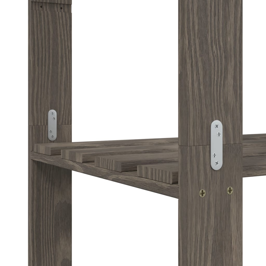 vidaXL 5-Tier Storage Rack Grey 80x38x170 cm Solid Wood Pine 6