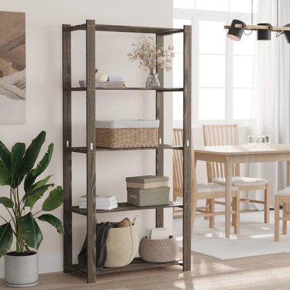 vidaXL 5-Tier Storage Rack Grey 80x38x170 cm Solid Wood Pine 1
