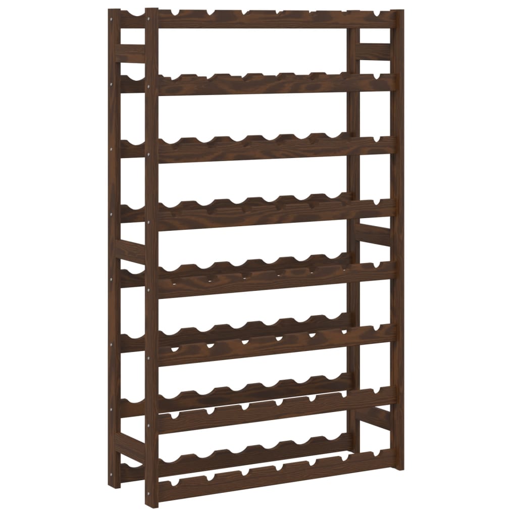 vidaXL Wine Rack for 56 Bottles Brown Solid Wood Pine 2