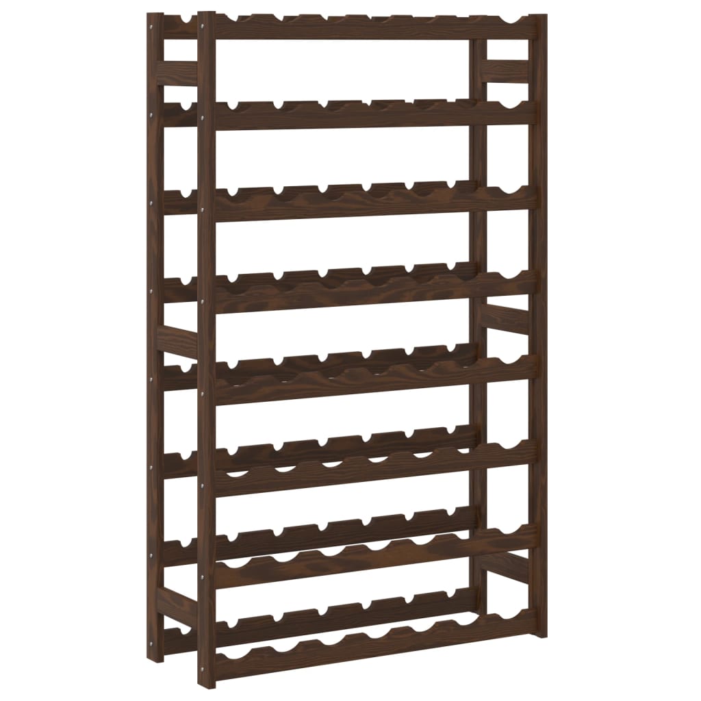 vidaXL Wine Rack for 56 Bottles Brown Solid Wood Pine 5