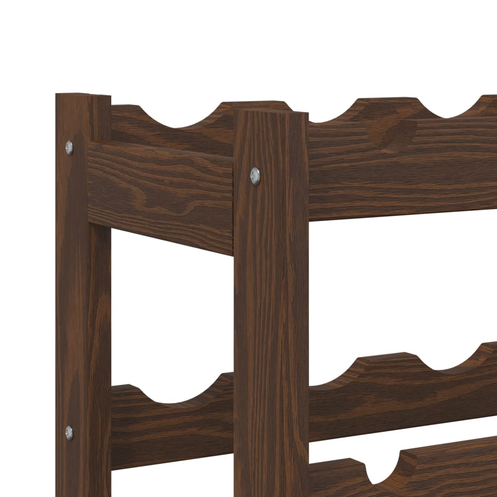vidaXL Wine Rack for 56 Bottles Brown Solid Wood Pine 6