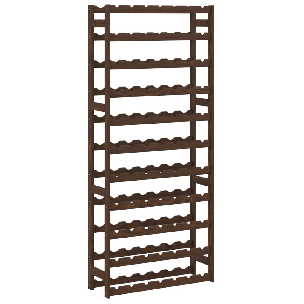 vidaXL Wine Rack for 77 Bottles Brown Solid Wood Pine 2