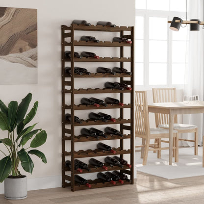 vidaXL Wine Rack for 77 Bottles Brown Solid Wood Pine 1