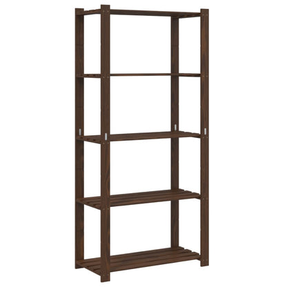vidaXL 5-Tier Storage Rack Brown 80x38x170 cm Solid Wood Pine 2